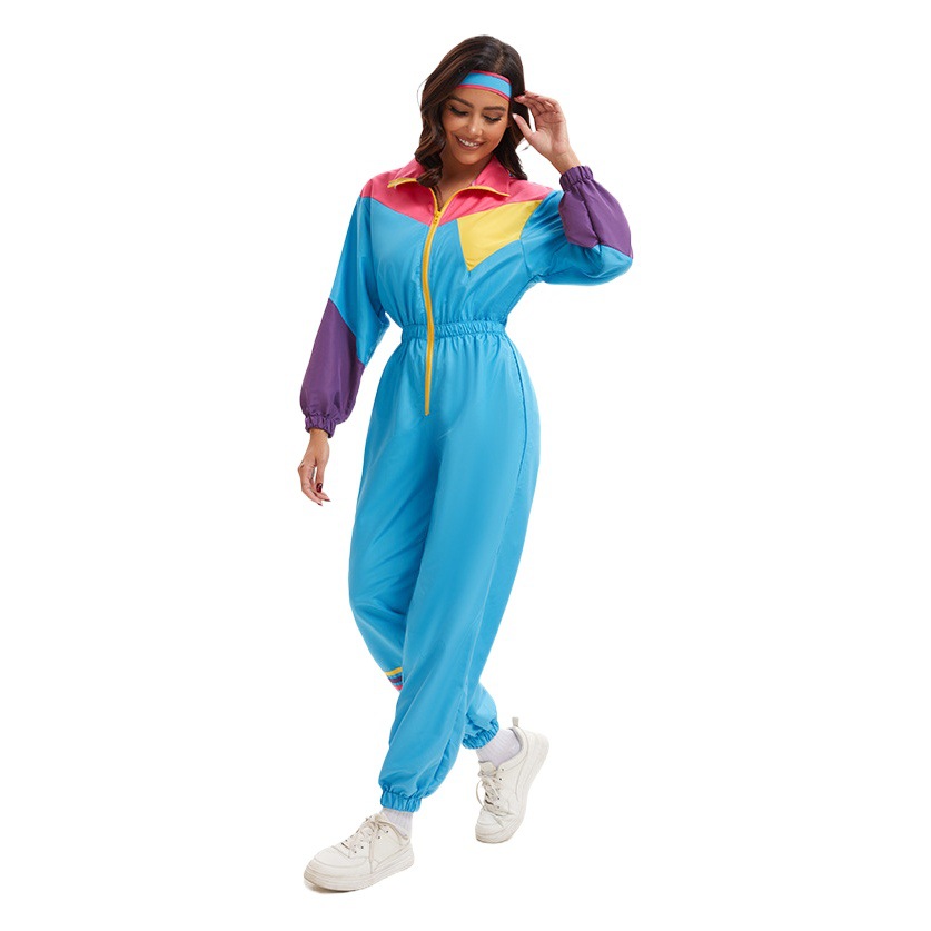 Halloween etapa europea y americana de los años 80 y 90 ropa deportiva retro vitalidad danza deportes aeróbicos traje de esquí