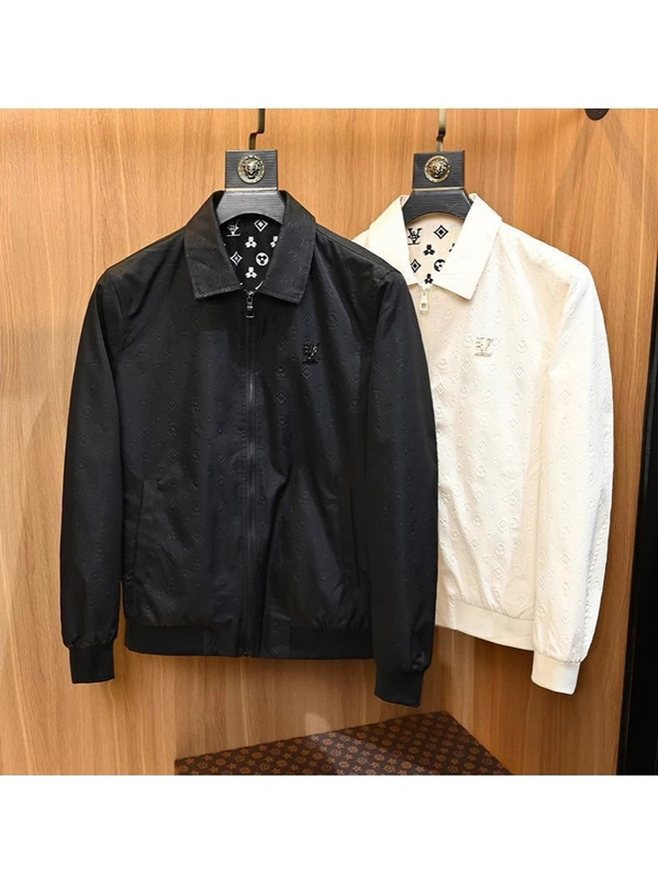白色翻领夹克男修身韩版欧洲站潮牌高级外套休闲痞帅衣服欧货潮流|undefined