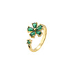 Tide, sophisticated zirconium, adjustable ring, flowered, on index finger