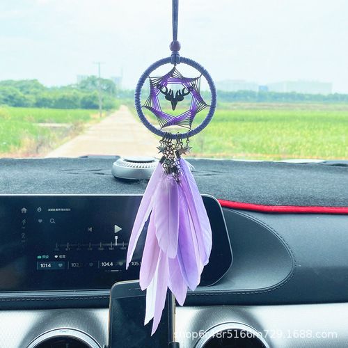 ins car pendant dream catcher car creative interior rearview mirror decorative pendant feather car hanging have a safe journey