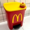 Three dimensional red garbage can, small bell, in 3d format, 1 pieces