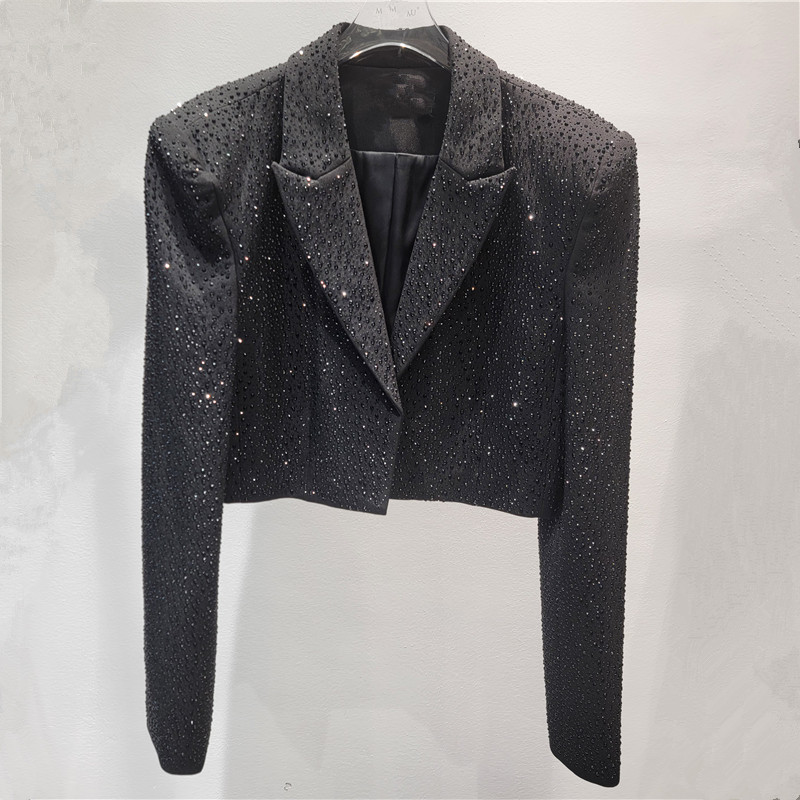 2025 Autumn New Fashion Starry Rhinestone Blazer for Women Slim Fit Versatile Top 2025 Autumn New Fashion Starry Rhinestone Blazer for Women Slim Fit Versatile Top