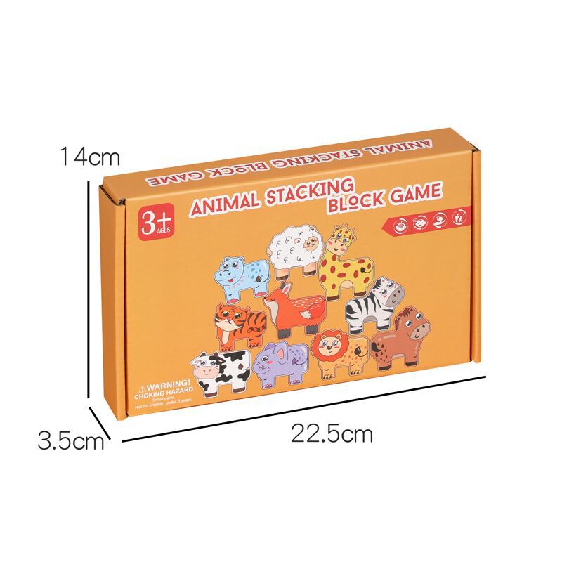 Animales de madera transfronterizos apilados de dibujos animados de alta creatividad lindo equilibrio de mesa apilados juguetes de puzzle para niños image 7