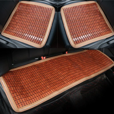 Cushion Summer Cooling Mat Bamboo Sheet: Cool pad - brown-narrow-edge-bamboo-three-piece-set