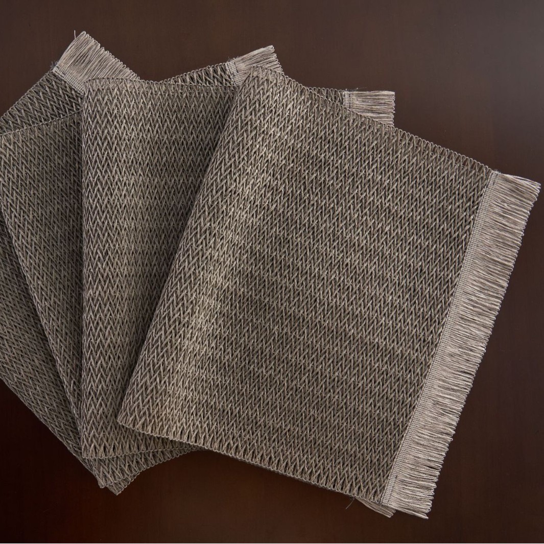 Yiqiyun almohadilla de mesa anti-escaldado estilo americano estilo pastoral color sólido tejido borla almohadilla para plato decorativa y embellecedora