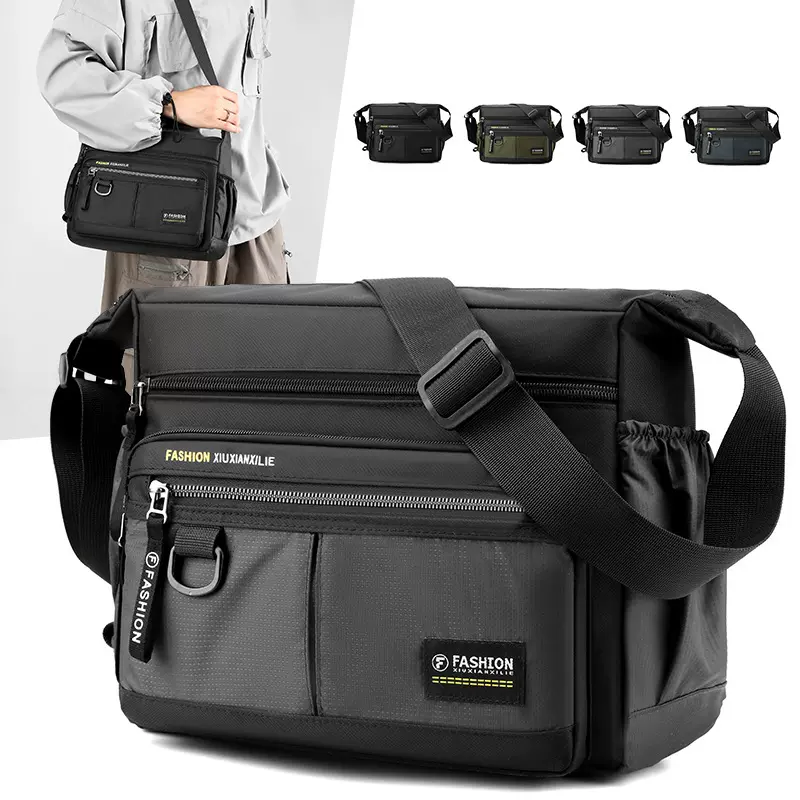 男包新款男士单肩包大容量防泼水斜挎包休闲出行旅行包零钱包