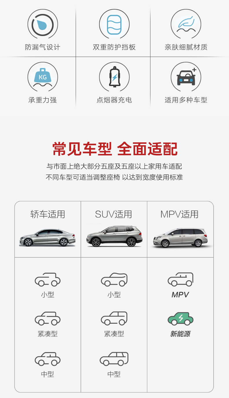 Car-Mounted Inflatable Mattress, Car Inflatable Bed, Travel Mattress, Sleeping Pad, Self-Driving Tour Automatic Inflatable Back Cushion, Travel Bed