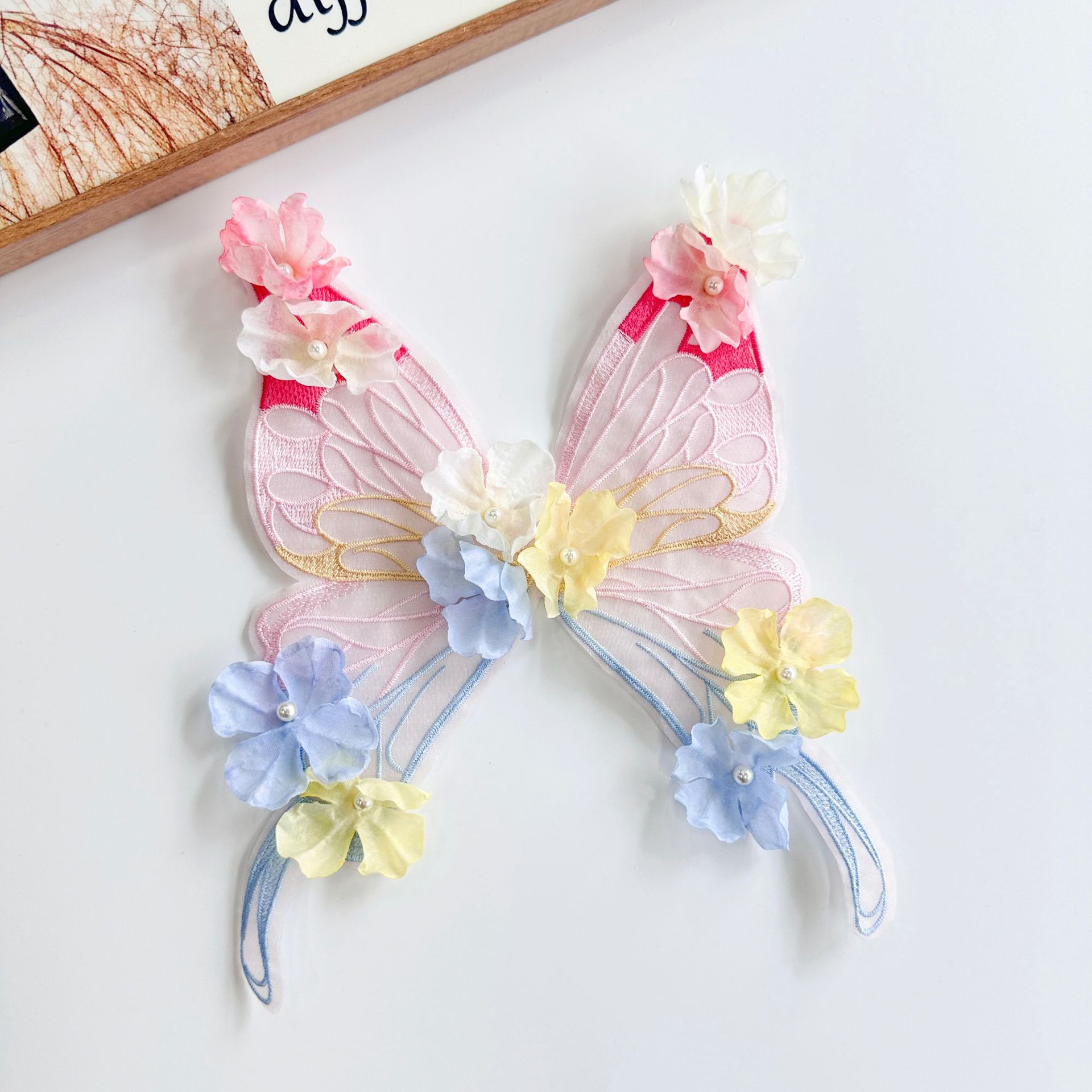 Horquilla con flor, pinza de pelo grande con mariposa, accesorio para el cabello de estilo antiguo, accesorio para el cabello de princesa Hanfu súper mágico, accesorio dulce para el cabello de mascotas, horquilla con flor de seda.