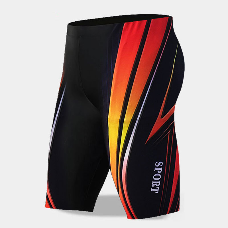 Traje de baño boxeador de moda para hombres de cinco puntos largo profesional de secado rápido de nylon alargado más tamaño traje de baño de aguas termales bañador