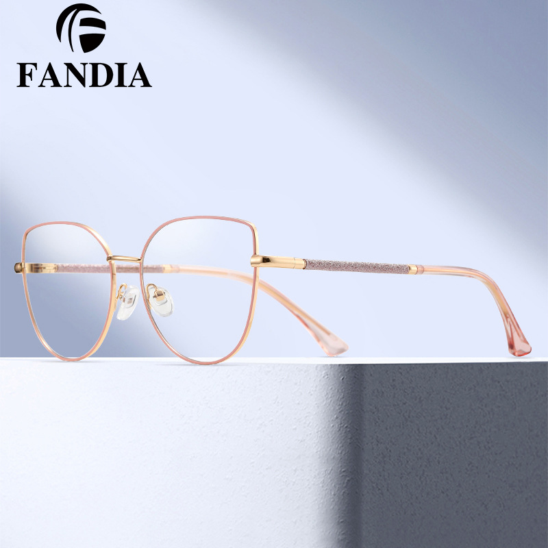 81039 moda metal de moda protector de la cara marco de gafas de luz azul marco de gafas de cara delgada gafas de miopía con grados