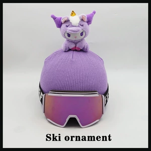 Ski Helmet Decoration Creative Motorcycle Helmet Golden Horn Kuromi Accessories