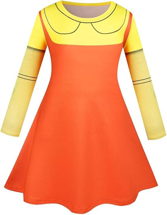 2025新型かわいいワンピース服装の短いハスの葉の袖の漫画の図案のカジュアルなパジャマのプリントのワンピース|undefined