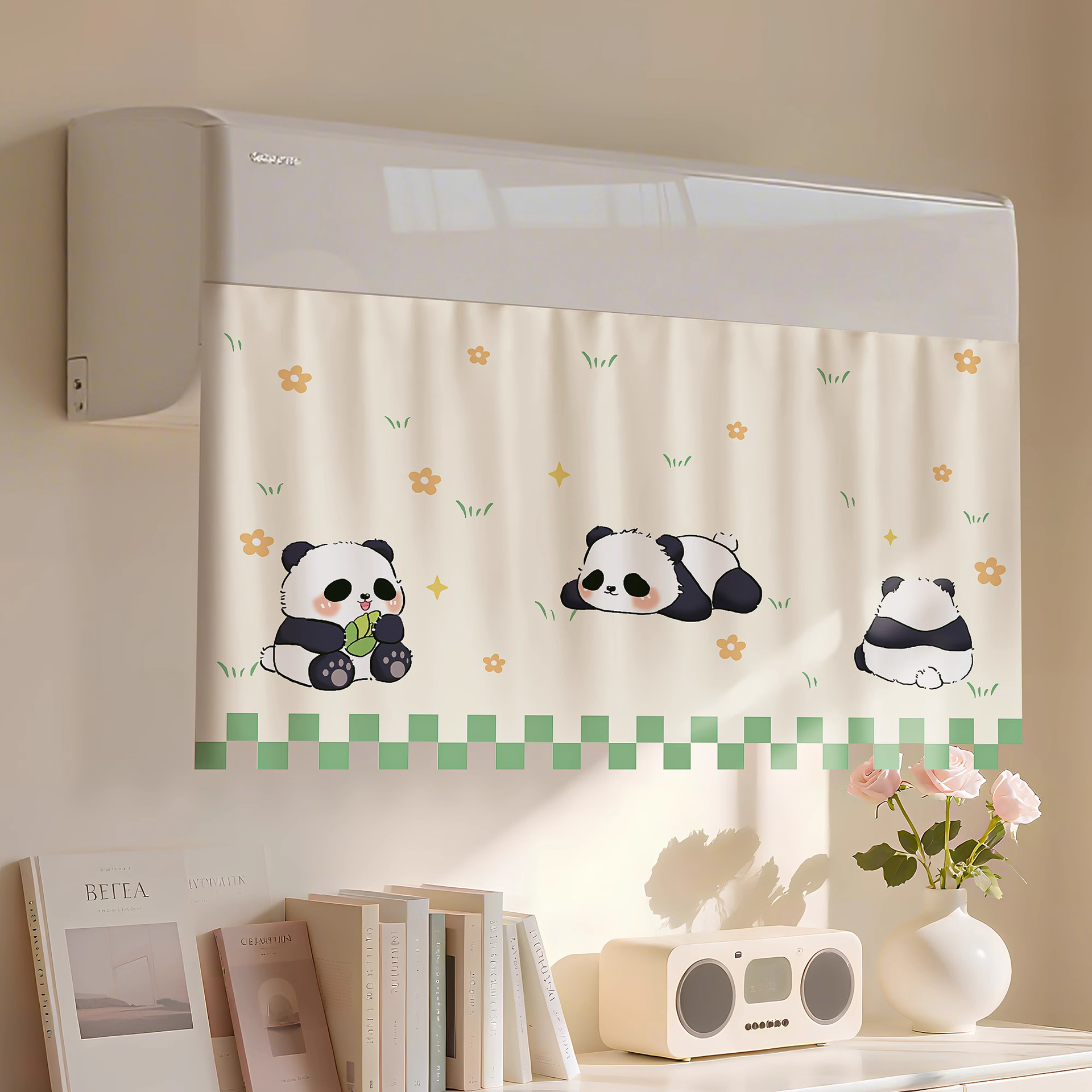 Cortina del parabrisas del aire acondicionado, anti-soplado directo, parabrisas para bebés de confinamiento, salida de aire universal colgante, artefacto de la cubierta de aire acondicionado