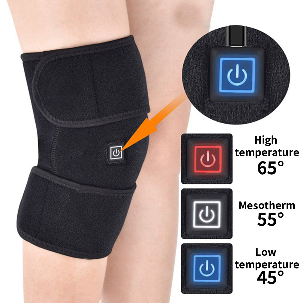 Hot Compress Knee Pads, Rechargeable Three-Speed Heated Knee Pads to Keep Old Cold Leg Joints Warm, Hot Compress Physiotherapy Knee Massager