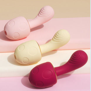 Explosions Women's Pea Mushroom Soft Sucking Smart Heating 10 Frequency Strong Shock Massage Stick Second Tide Waterproof Adult Toy