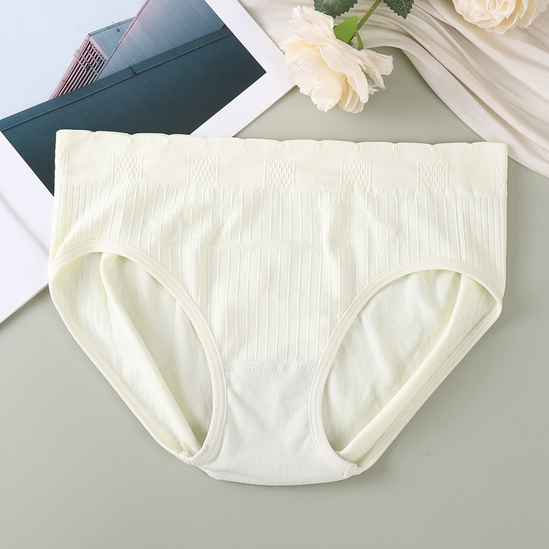 Otoño nuevo estilo ropa interior mujer algodón puro antibacteriano cintura media talla grande niña agradable para la piel transpirable señoras color sólido calzoncillos al por mayor image 9