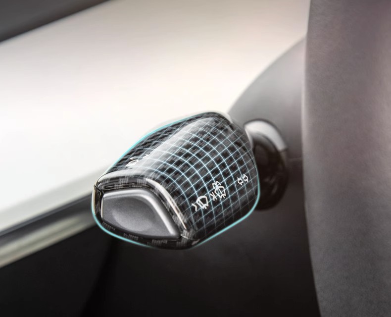 Suitable for Tesla Model3/Y gear rod cover interior decoration handle decorative patch carbon fiber lever modification ya accessories