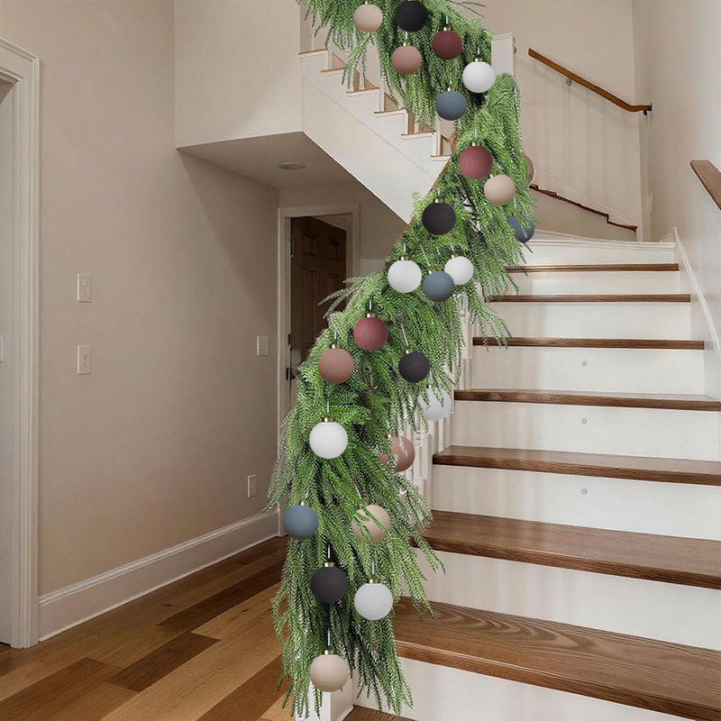 Amazon nuevo sentido de textura endurecida 8cm cemento bola de Navidad decoración de árbol de Navidad adornos de Navidad adornos