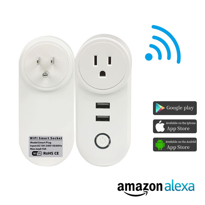 新款2USB智能wifi插座 远程控制定时插座 美欧英澳巴西规南非意标
