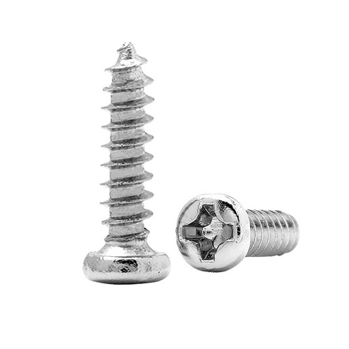 PA carbon steel nickel-plated pan head self-tapping screws silver round head cross self-tapping screws M1.7/M2/ M2.3/M3