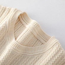 重工提花纯色棉线加厚针织衫2025秋冬新款圆领百搭全棉打底衫女