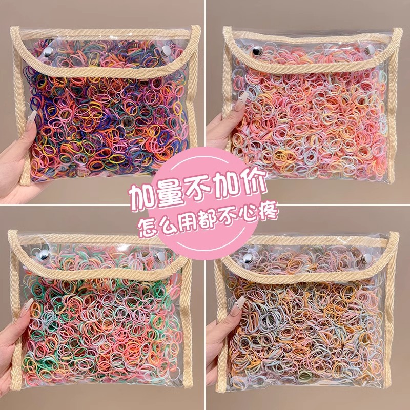 Pequeña banda de goma para mujeres, cabello grueso y grueso, anillo de pelo para niños, banda de goma desechable, anillo de goma negro duradero, alta elasticidad