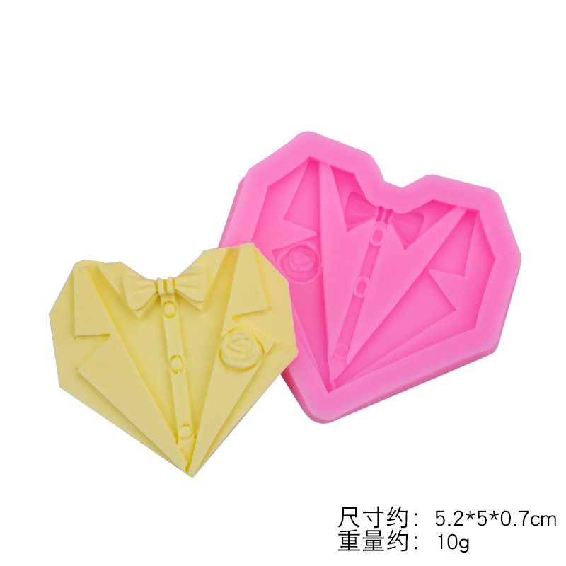 Hombres y mujeres traje de banquete vestido noche silicona líquida molde fondant DIY arcilla suave herramienta modelado