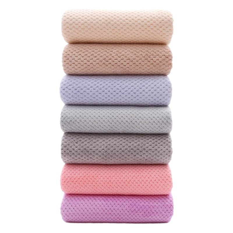 Pineapple coral fleece bath towel men's and women's bath towel factory wholesale wrap towel absorbent not easy to lose hair plain large square towel