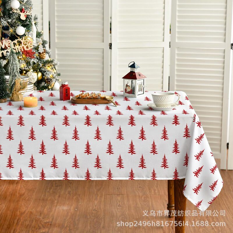 新しいクロスボーダードロップシッピングJITピーチスキンスクエアテーブルクロスクリスマス雪だるまクリスマスツリープリント装飾テーブル|undefined