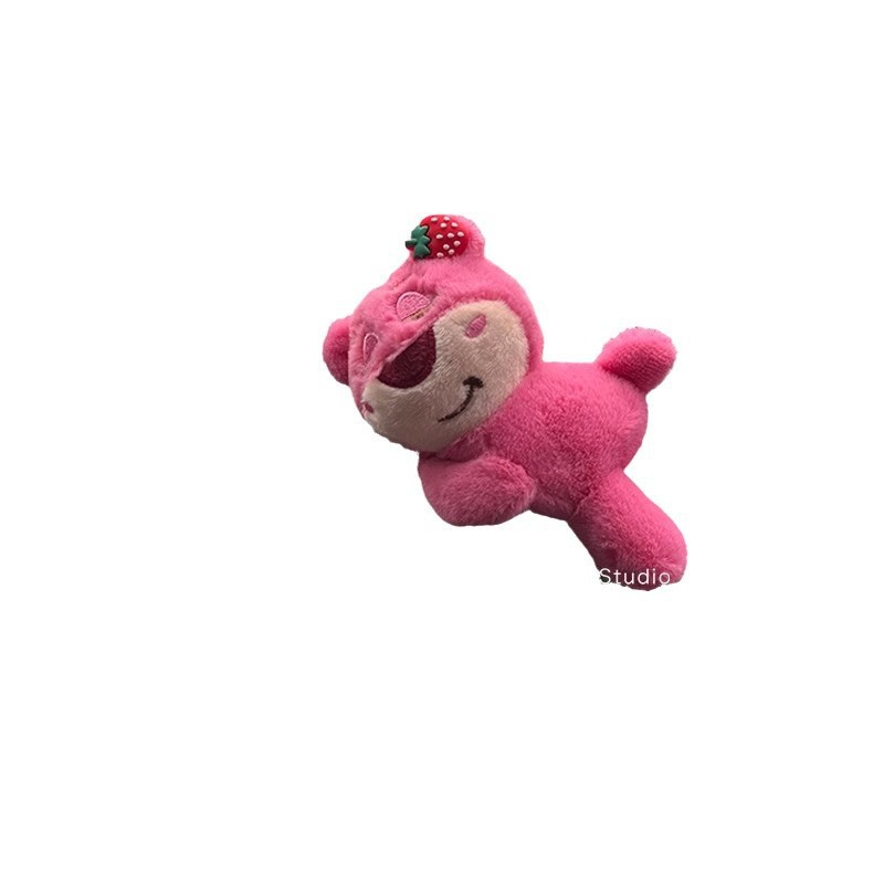 Strawberry Bear Decoración de bloqueo de coche Limpiaparabrisas Luz de giro Muñeca de felpa Adornos lindo regalo creativo para niñas