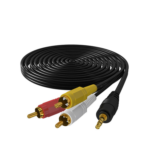 One-to-three audio cable 3.5mm to 3RCA audio cable audio and video connection cable TV box three lotus head AV cable