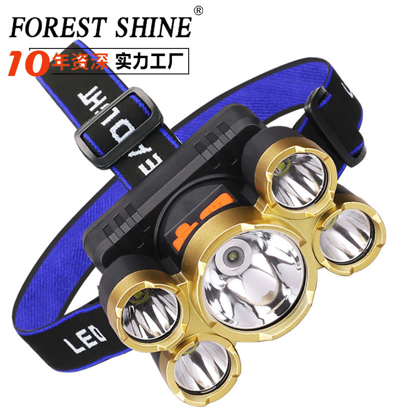 De gran diámetro recargable LED de emergencia de pesca nocturna faro fuerte luz de largo alcance faro montado en la cabeza casco lámpara de minero image 3