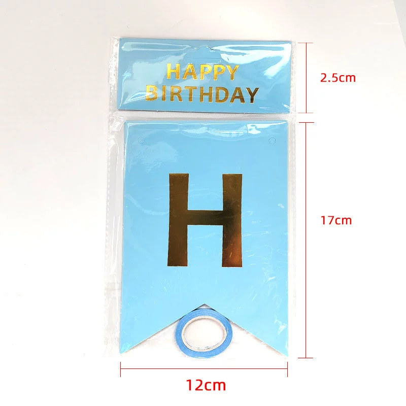 English birthday happy hot gold, fish tail flag HAPPY BIRTHDAY letters Laqi party background wall decoration
