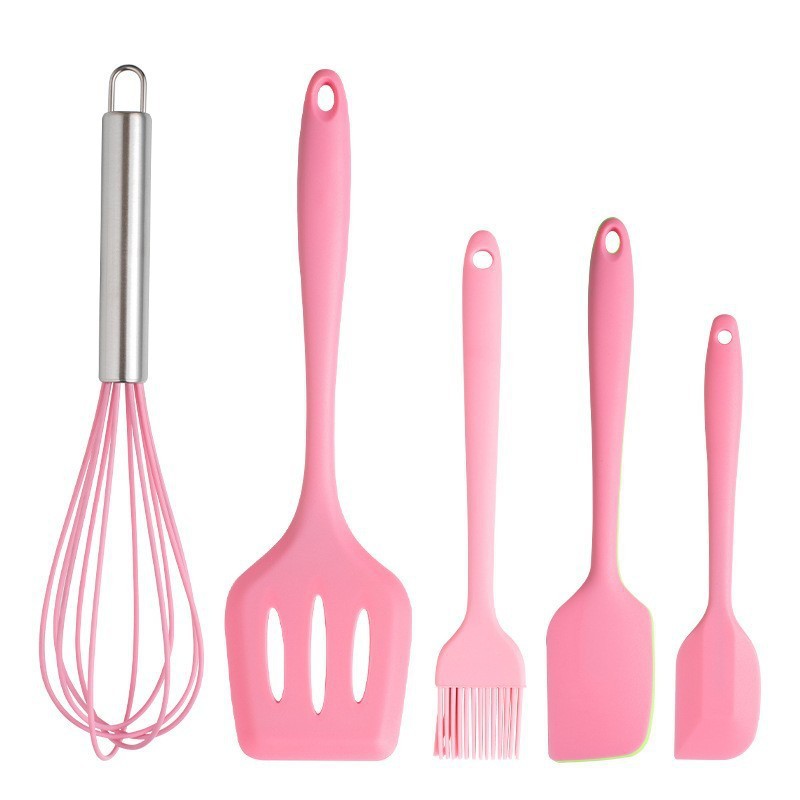 Cocina olla antiadherente cubo de almacenamiento juego de utensilios de cocina de silicona juego de 12 piezas de utensilios de cocina con mango de madera olla de silicona cuchara utensilios de cocina de silicona