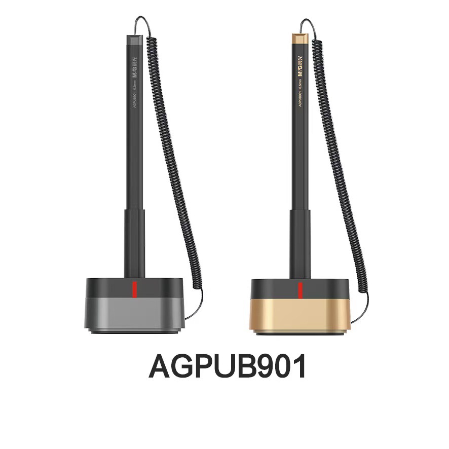 Agpub901 Quick-Drying Black 0.5 Gel Pen with Line, Fixed on Desktop, Adhesive for Signing