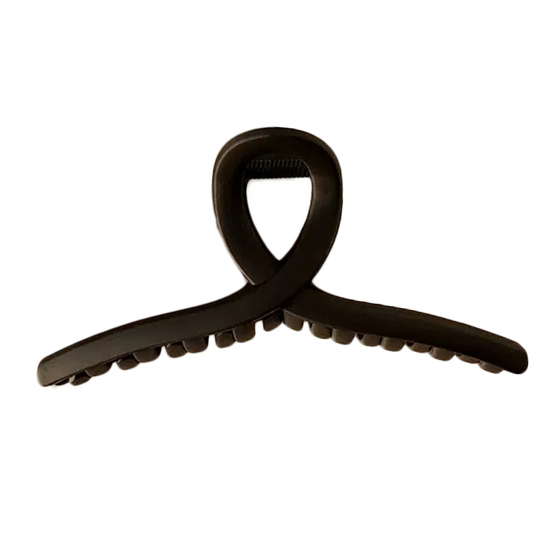 Milk Brown simple clip de tiburón horquilla hembra Cabeza trasera updo clip de pelo cabeza de plástico grande pinza de pelo tocado horquilla