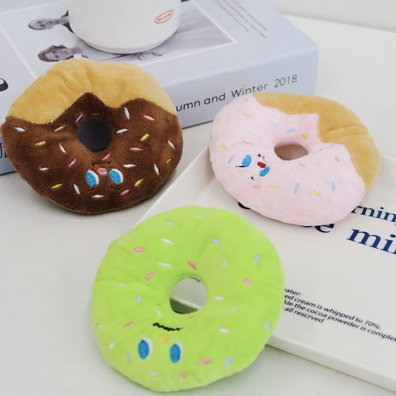 ペット用品 犬のおもちゃ ぬいぐるみ 噛むおもちゃ インタラクティブドッグ 韓国ドーナツ 犬 小型犬 楽しいインタラクション|undefined