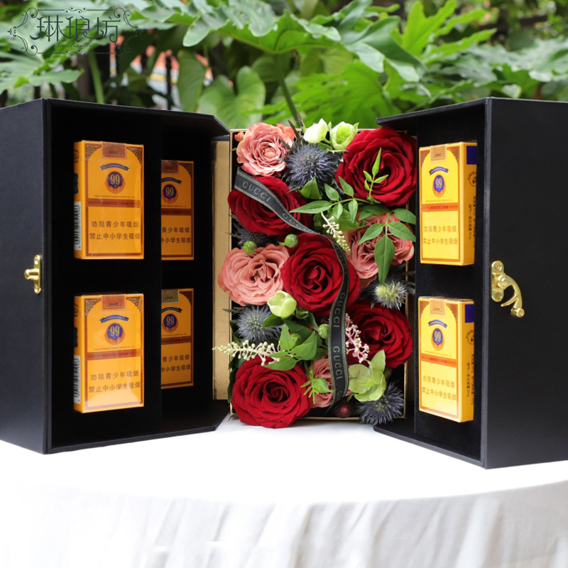 Caja de regalo de cigarrillos del Día del Padre caja de embalaje de regalo de flores tienda de flores diseño floral suministros caja vacía