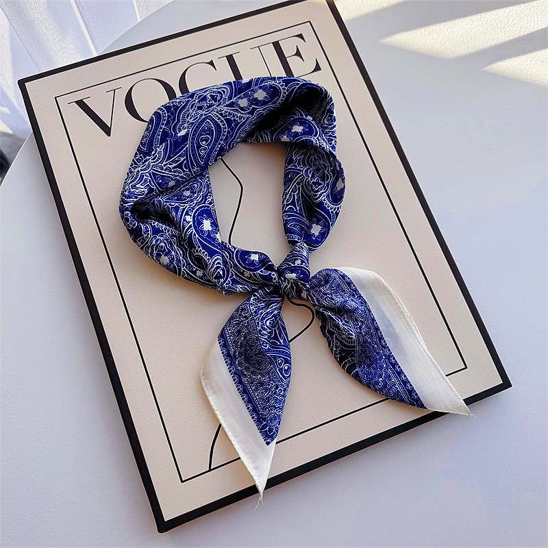 Bufandas de seda para mujeres primavera y otoño bufandas de moda para mujeres bufandas de cuello para maestros y empleados regalos de impresión de lujo ligero