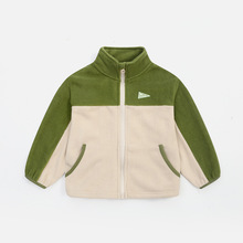 杰米熊2025新款山系户外摇粒绒外套男女童宝宝秋冬款加绒抓绒上衣