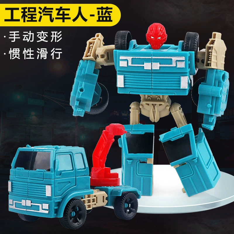 Transformer construction toy, convertible car to robot with minifigure, multiple colors, wholesale