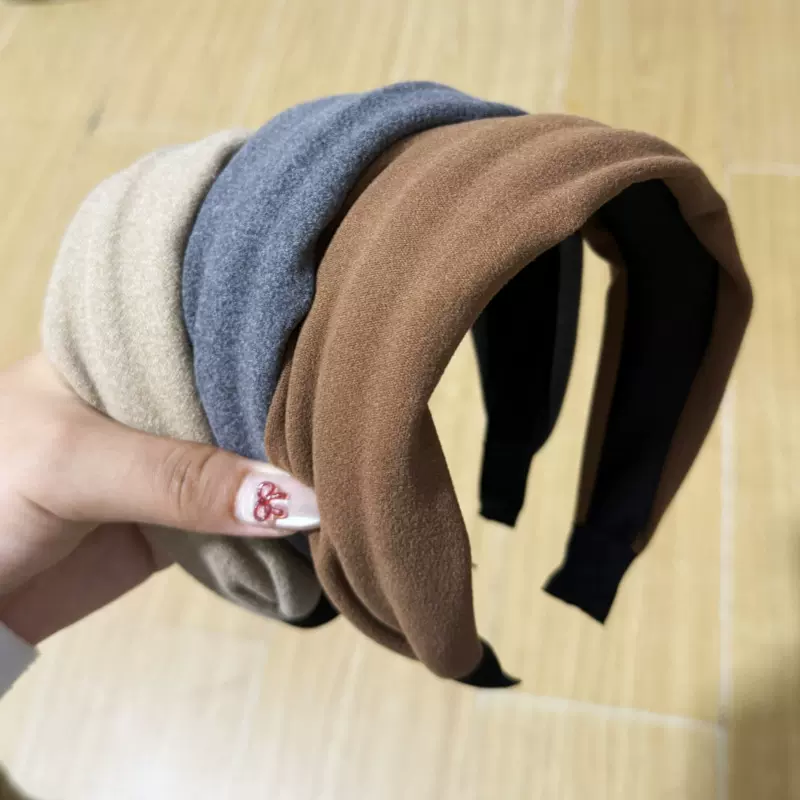 柔软针织宽边发箍超宽发带发卡遮发缝头箍女高颅顶显脸小发饰头饰