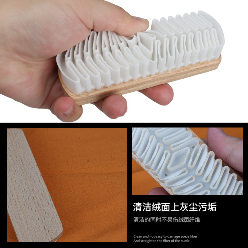 Yingte suede brush suede rubber shoe brush beech wood suede snow boot brush cleaning brush wholesale shoe gifts