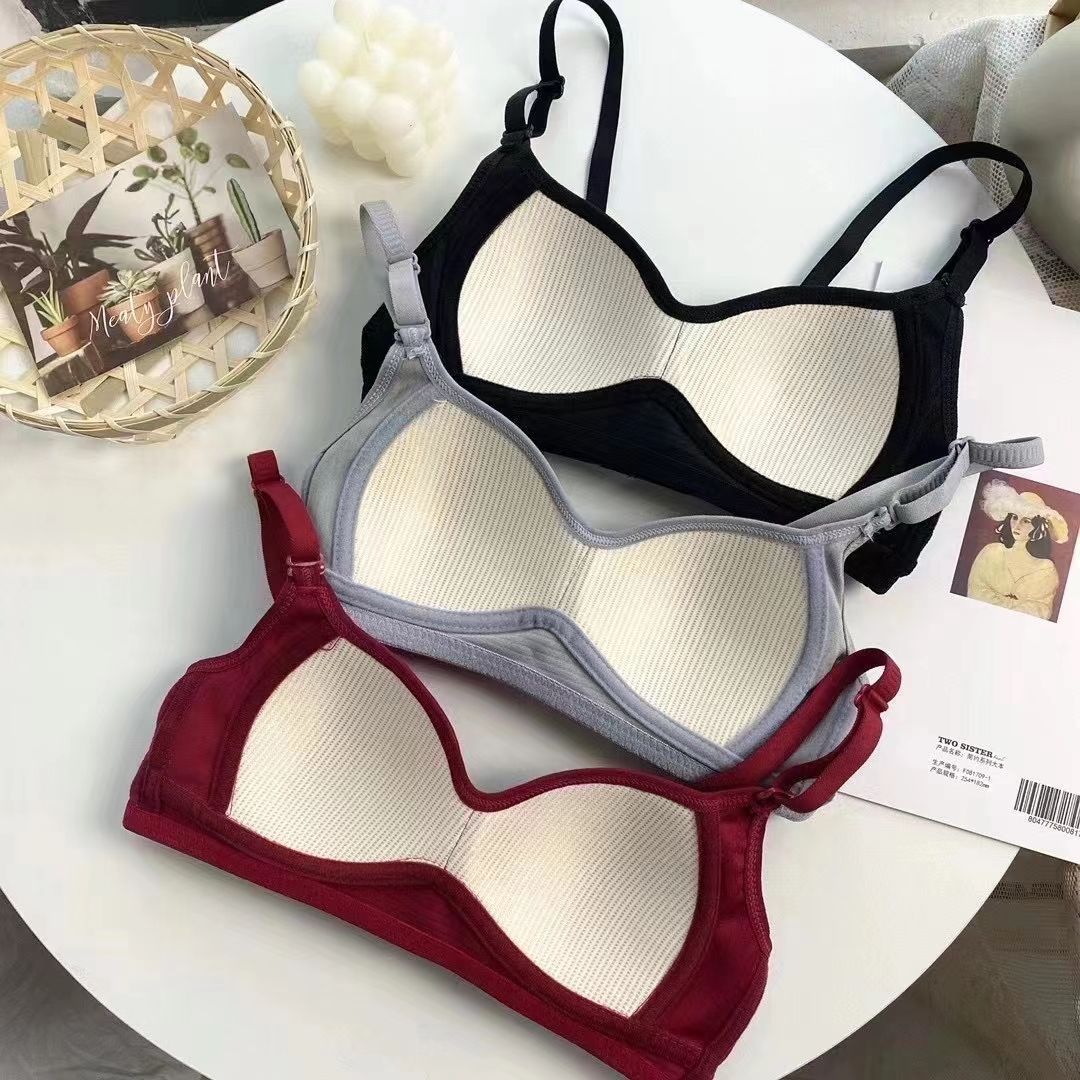 일체형 컵 소녀 속옷, 작은 가슴을 모아주고 위로 올려주며 처짐 방지, 얇은 무봉제 브라, 여름용, 해외배송