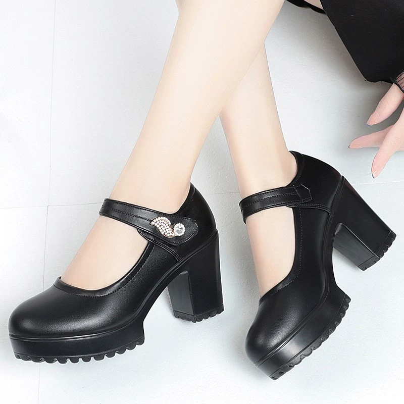 High universal loafers pointy toe for mother, footwear high heels, soft sole