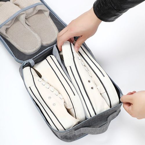 Travel shoe bag with three layers large capacity shoe storage bag, extra large capacity luggage shoe hanger shoe storage box