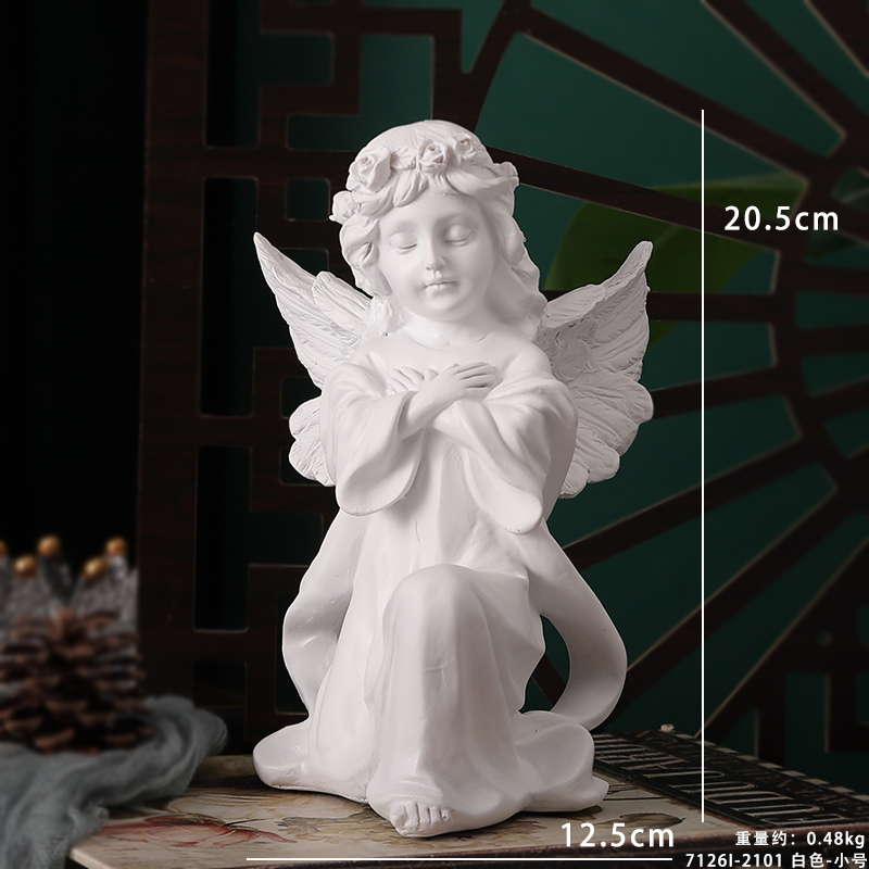 Ángel retro europeo adornos estatuas de yeso de resina americana escultura accesorios de decoración de escritorio de chicas