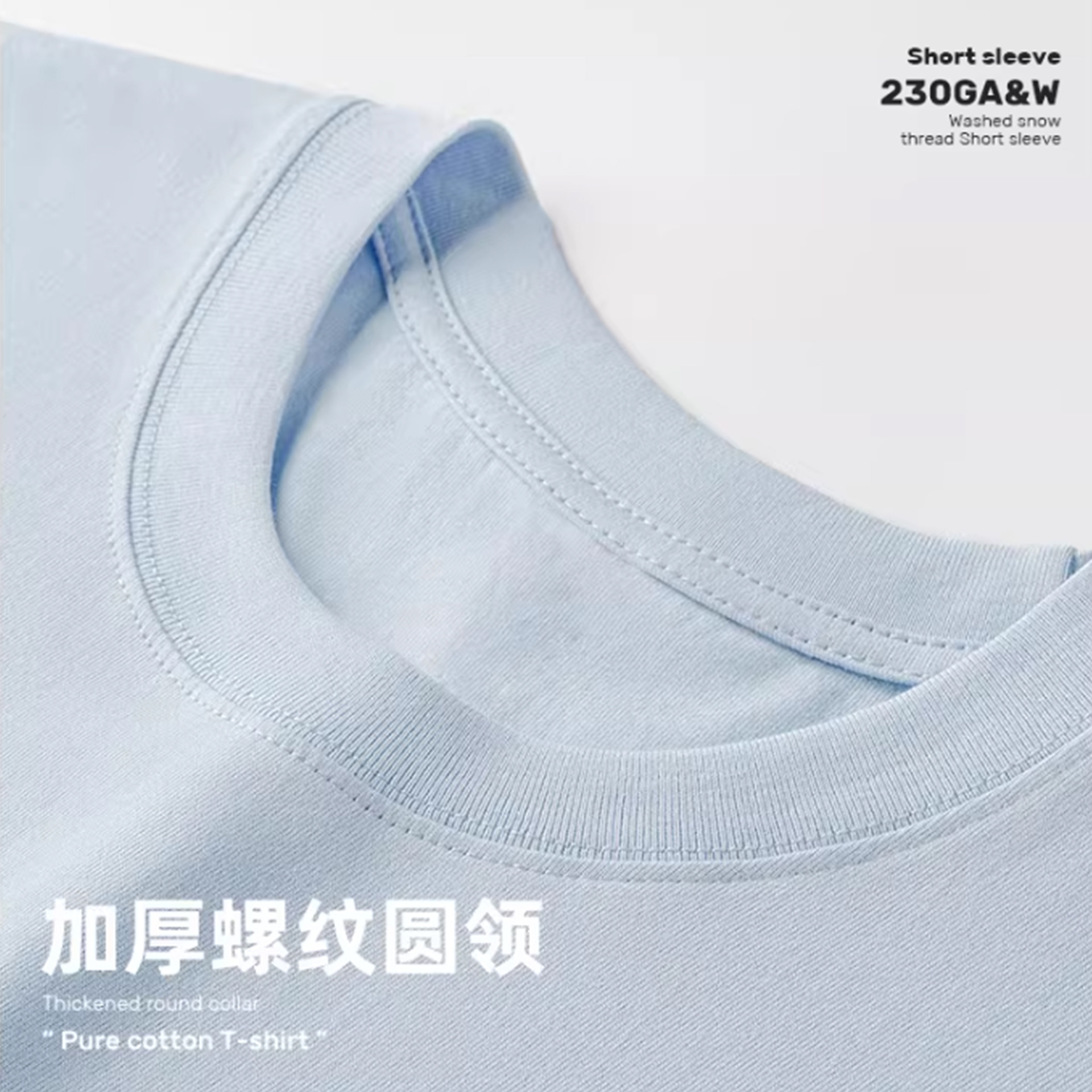 Solid Color Loose Round Neck Pure Cotton T-Shirt Men's Short-Sleeved White Cultural Shirt Work Clothes Women's Summer Loose Short-Sleeved Pure Cotton