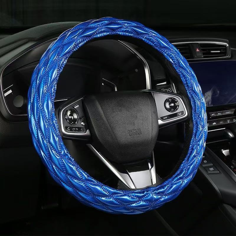 Cross-Border Car Steering Wheel Cover, Exclusively for Foreign Trade, New Model, Suitable for All Seasons, 3D Diamond Honeycomb Car Handle Cover