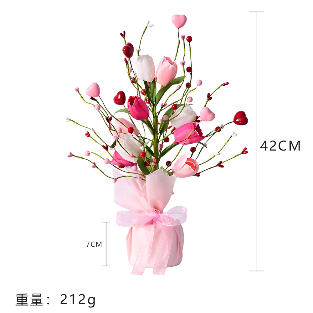 Amazonas 2025 flores simuladas tulipanes Día de San Valentín amor bayas enchufado ramas Día de la Madre Amazon transfronterizo